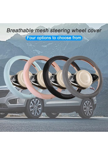 Yifomall 38cm Kuru, Kaymazsız, Dayanıklı Otomobil Direksiyon Kılıfı - Soft Deri Ve Buz Dokusu Malzeme İle Geniş Uyumluluk Kadın Pembe Pembe