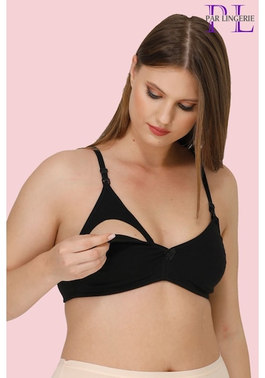 Par Lingerie Hamile Emzirme Sütyeni Kapsız Siyah