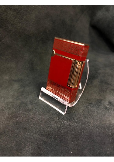 Gerçek Çelik Metal Normal Alev Kapaklı Kırmızı Çakmak