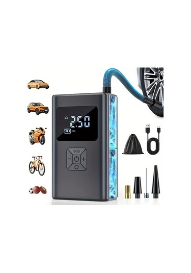 Willowhaven Portable Air Pump Şarjlı Kablosuz Araba Bisiklet Motosiklet Lastik Şişirme