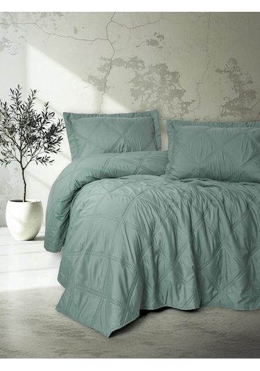 Cotton Box Serra Çift Kişilik Yatak Örtüsü Tila Mint Mint