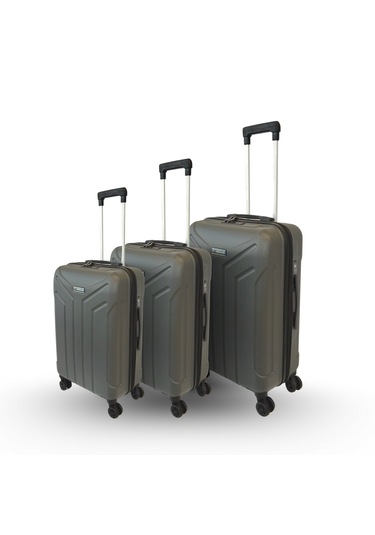 Vegmann Tartılı Scavel Antrasit 3 Lü Valiz Seti