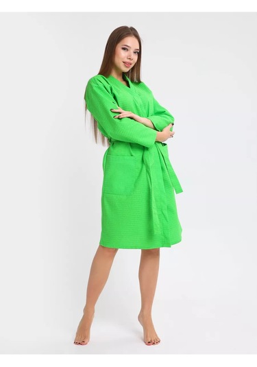 Inteteks Vafelli Kimonolu Banyo Bornozu, Hamam Ve Sauna İç 191939402 Gri