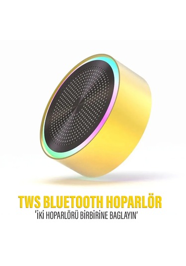 Mini Bluetooth Hoparlör Ses Bombası Tws Hoparlör Sarı
