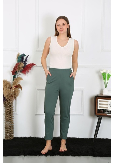 Akbeniz Pamuklu Haki Tek Alt Pijama 27523-haki Haki