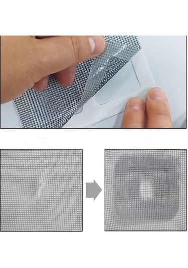 6 Adet Pencere Teli Onarım Bandı - Kapı Ve Pencere Deliklerini Hızlı Ve Kolay Bir Şekilde Kapatmak İçin Kendinden Yapışkanlı Yamalar - 3.94x3.94 İnç
