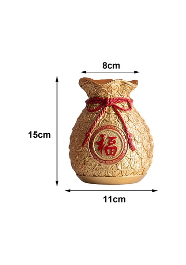 Suntek Çin Yeni Yılı Feng Shui Nimet Çanta Vazo Dekor Altın