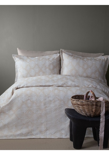 Bedline Tek Yatak Örtüsü Tek Kişilik Areca Bej 170x240 Cm