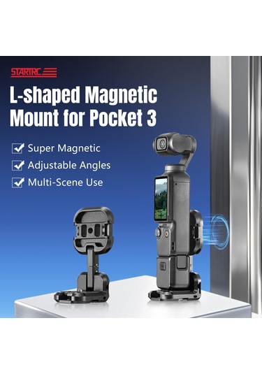 Djı Osmo Pocket 3 Startrc Metal L-şekilli Genişletme Braketi İçin Siyah