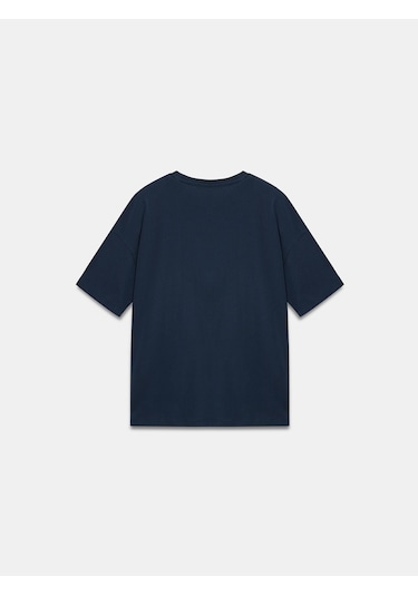 Dilvin 3683 Basic T-shirt-Koyu Lacivert