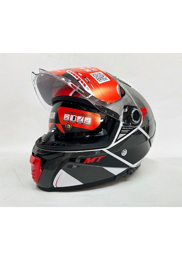 Mt Thunder 4 Sv Freeway Şeffaf Vizörlü Kask Parlak Renk - Iç Güneş Vizörlü Motosiklet Kaskı Siyah Gri