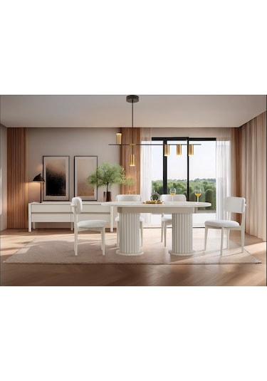 Hisar Açılır Masa + 6 Sandalye Aytaşı