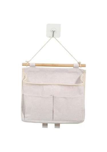 Youmex Beyaz Organik Kumaş Duvarlı Organizatör - Küçük Eşyalar İçin Hafif, Katlanabilir Dolap/odalar Depolama Çantası Gri