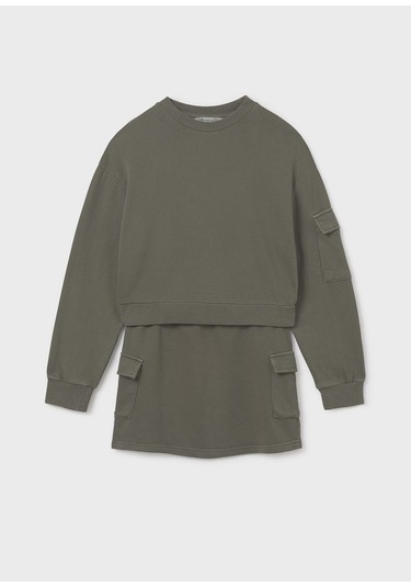Mayoral Kız Çocuk Etek Sweatshirt Takım 7917 Yeşil