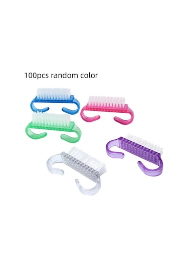 10/20/50/100 Adet Kolu Kavrama Tırnak Fırçası Tırnak Fırçalama Temizleme Tırnak Fırçaları Temizleyici Tırnak Scrubber Toplu Erkekler Kadınlar İçin Green
