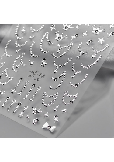 Flybuy 1 Adet 5d Elmas Yıldız Zincir Tırnak Sanat Çıkartmaları Lüks Tl056