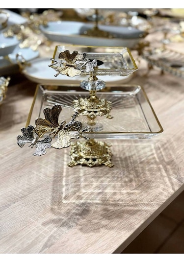 Alfafe Home 2 Lı Cam Sunumluk Gold