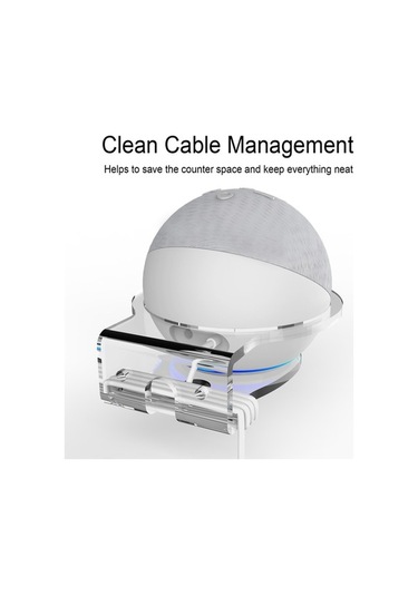 Fastbuy Echo Dot 4 Şeffaf Akrilik Tutucu, Duvar Kabloları Gizle, Kolay Kurulum, Ses Kalitesini Korur