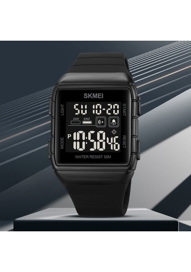 Yingfu 1960 Paslanmaz Çelik Siyah Altın Erkek Kol Saati - Silikon Kayış Beyaz