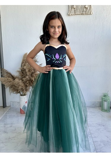 Anna Kız Çocuk Kostümü Yeşil