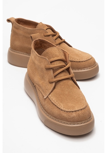 Lılya Toprak Süet Hakiki Deri Kadın Chukka Bot Toprak