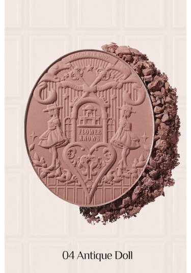 Flower Knows Chocolate Wonder-shop Embossed Blush Lüks Pudra Allık 04 Antique Doll