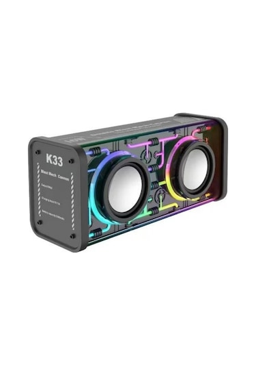 K33 Double Blast Mech Cannon Bluetooth Hoparlör Rgb Aydınlatmalı 16w Süper Güçlü