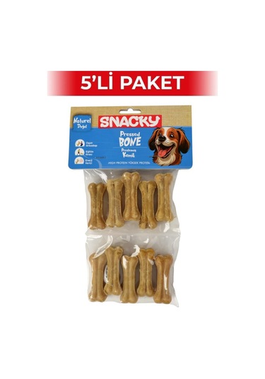 Snacky Natural Köpek Çiğneme Kemiği 5 Cm 10'lu 5 Paket