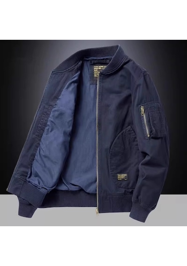 Yeni Sonbahar/kış Erkek Günlük İş Kıyafeti Beyzbol Ceketi Erkek Modaya Uygun Pilot Ceketi Kraliyet Mavisi