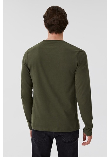 Lee Cooper Renzo Erkek O Yaka Uzun Kol T-Shirt Haki-15359 Haki