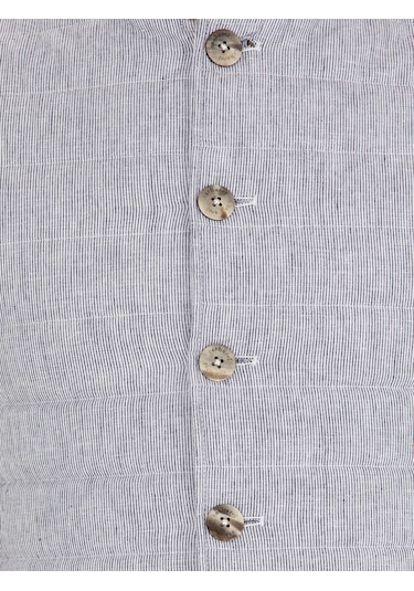 Cacharel Açık Gri Slim Fit Keten Karışımlı Mont Yelek