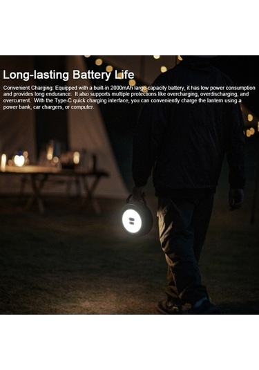 Pazly Pratik Su Geçirmez Yürüyüş String Led Lambası, Kamp Işığı, Çadır Aydınlatma, 2'li Paket Haki Haki