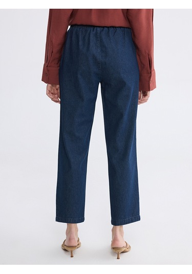 Lcwaıkıkı Classic İndigo Beli Lastikli Carrot Fit Kadın Jean Pantolon