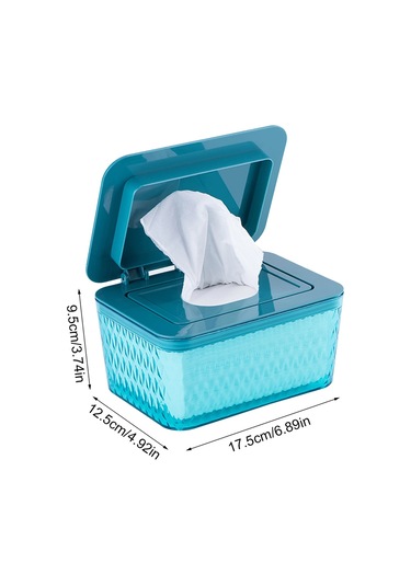 Mavi-ıslak Mendil Dispenseri Büyük Kapasiteli Mendil Dispenser Kutusu Mendil Kutus Geçirmez Mendil Kapaklı Kutu Peçetelik 46875140