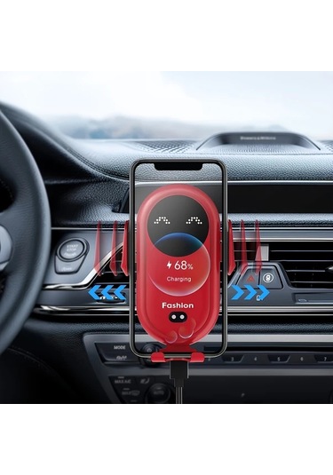 Elmpaly Mavi Kablosuz Araç Şarj Cihazı Otomatik Kavrama İphone Uyumlu 16 Pro Max 15 14 Samsung Galaxy Uyumlu S24 S23 S22 İçin