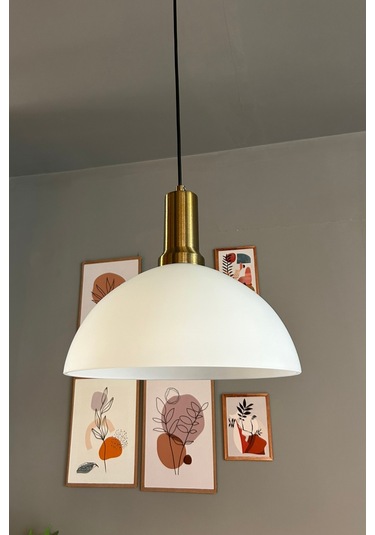 Perry Beyaz Cam Tekli Avize Eskitme Fener Başlık Retro Sarkıt Lamba Restoran Salon Aydınlatma Beyaz