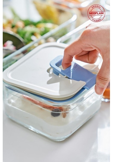 Neoflam Perfect Seal Kare Cam Saklama Kabı Bej 500 ML Bej