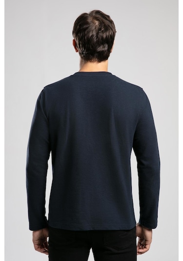 Lecosa Erkek O Yaka Sweatshirt Lacivert-21039 Lacivert