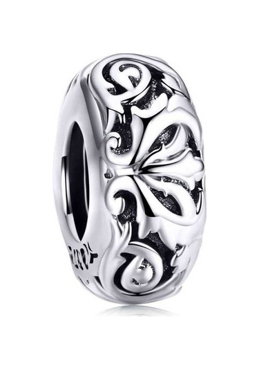 Fastbuy S925 Ayar Gümüş Klasik Çiçek Boncuk Dıy Bilezik Boş Desen Çok Renkli İç Boş Çok Renkli