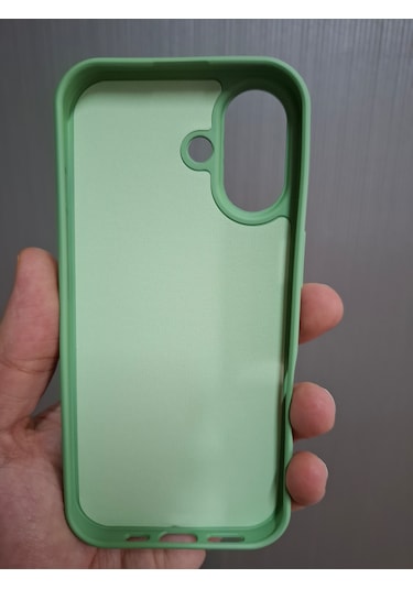 İphone 17 Uyumlu Logolu İçi Kadife Silikon Lansman Kılıf Açık Yeşil