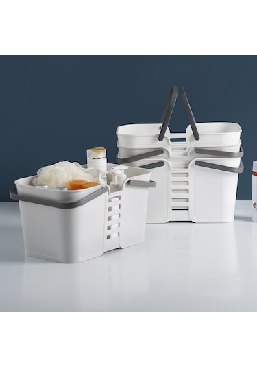 Youtek Banyo İçin Şeffaf Plastik Depolama Sepeti - Büyük Kapasiteli, Su Çıkaran, Taşınabilir, Kaliteli Ve Organize Eden Kutu Diğer