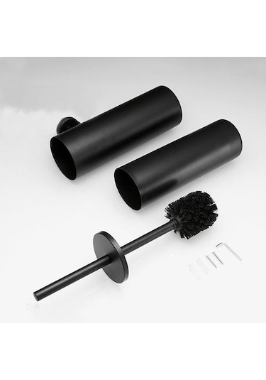 Paslanmaz Çelik Tuvalet Fırçası Ve Banyo Depolama Temizleme Kiti İçin Tutucu Mat Siyah Tuvalet Fırçası Tutucular Antrasit - Beyaz
