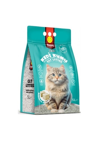 Happy Topaklanan Bentonit Marsilya Sabunlu Kedi Kumu 2 x 5 L