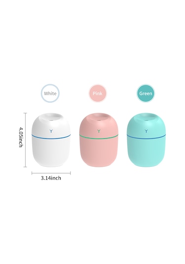 Wezone Usb Mini Nemlendirici 220ml - Sürekli/aralıklı Sprey Modları, Led Işık, 6 Saat Otomatik Kapatma, Masüstü Kullanıma Uygun