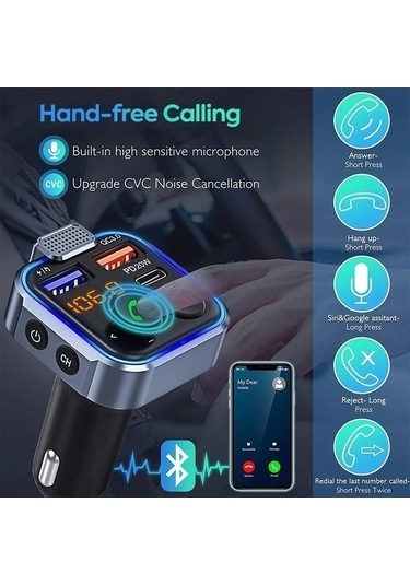 Moly Xiaoguang Araba Bluetooth5.0 Fm Verici Pd20W Tip-C Qc 18W, Hızlı Arj, Renkli, Abd Için En Iyi, Kullanıcı Yorumları