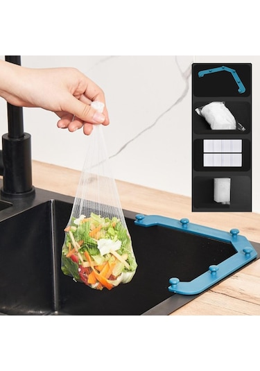 Suntek Magideal Üçgen Tutucu Filtre 50 Adet Lavabo Net Elastik Mavi