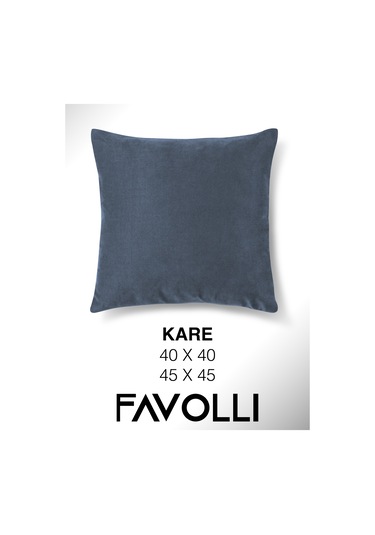 Kadife Dokulu Koyu Mavi Renk Kırlent Kılıfı Dream Serisi Punch İçin Uygun Gizli Fermuar Koyu Mavi