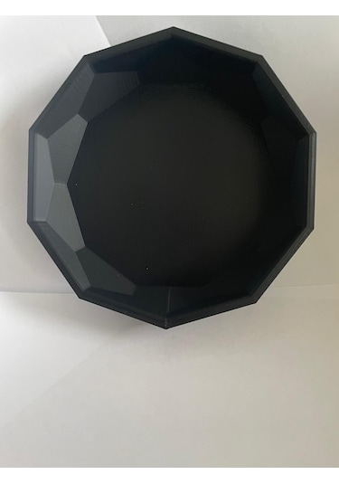 Siyah Köşeli Kase - Dekoratif Kase 15 Cm 3d Baskıdır- Sağlamdır