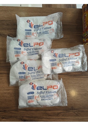 Pe Eldiven - Şeffaf Eldiven - Tek Kullanımlık Eldiven - Plastik Eldiven - 500 Adet 5 Paket