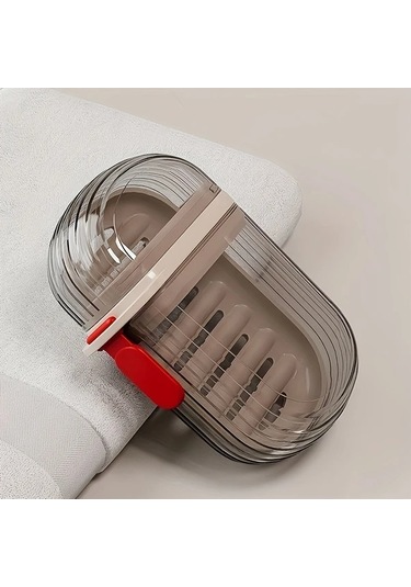 Chenkestoreone Seyahat Sabunluğu Kapaklı Dayanıklı Pet Sızdırmaz Gri Şeffaf Gri